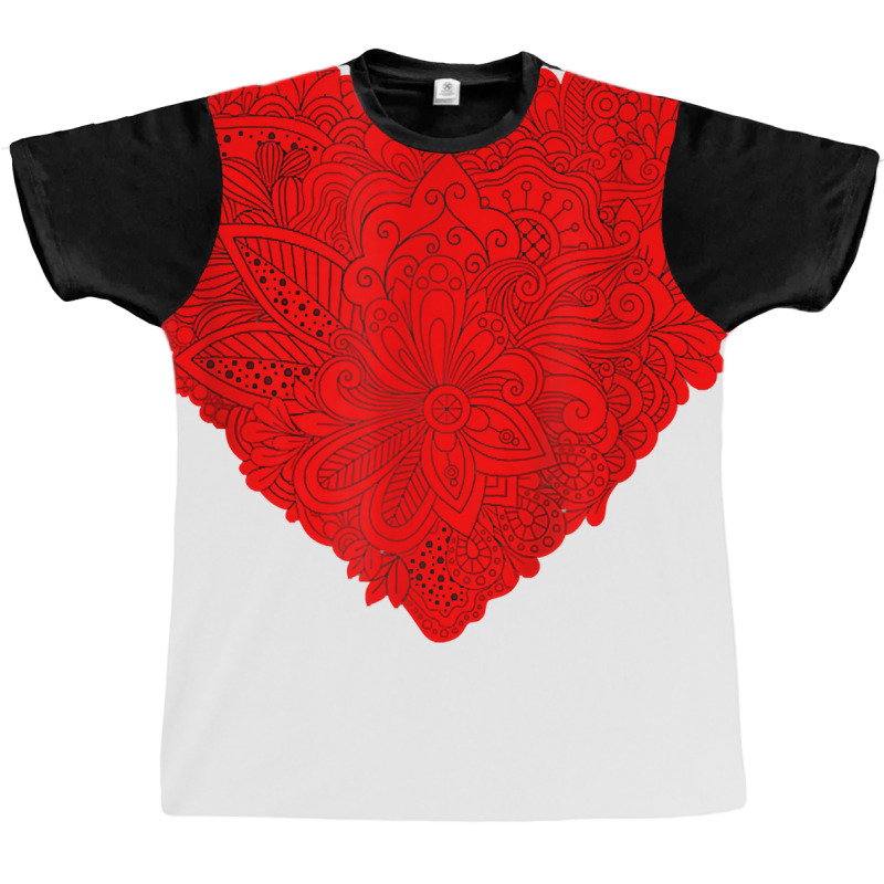 Red Heart Valentines Day Shirt Flowers Floral Heart Graphic T Shirt Graphic T-shirt by mal1o2poncio | Artistshot