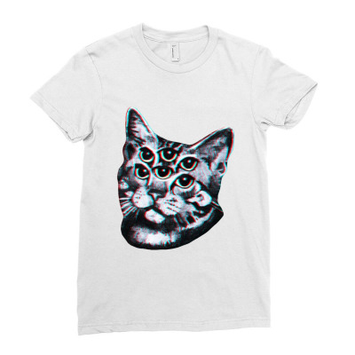 Funny Cat Skeleton Dimension Ladies Fitted T-shirt Designed By Rondeyadi