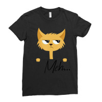 Sarcastic Meh Cat Angry Cat Halloween Costume Meh Ladies Fitted T-shirt | Artistshot