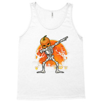 Pumpkin Skeleton Dabbing Funny Halloween Costume Tank Top | Artistshot