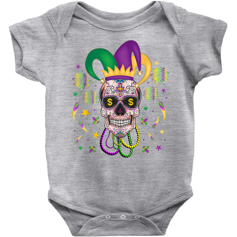 Sugar Skull Jester Hat Funny Mardi Gras Costume Outfit Party T Shirt Baby Bodysuit | Artistshot