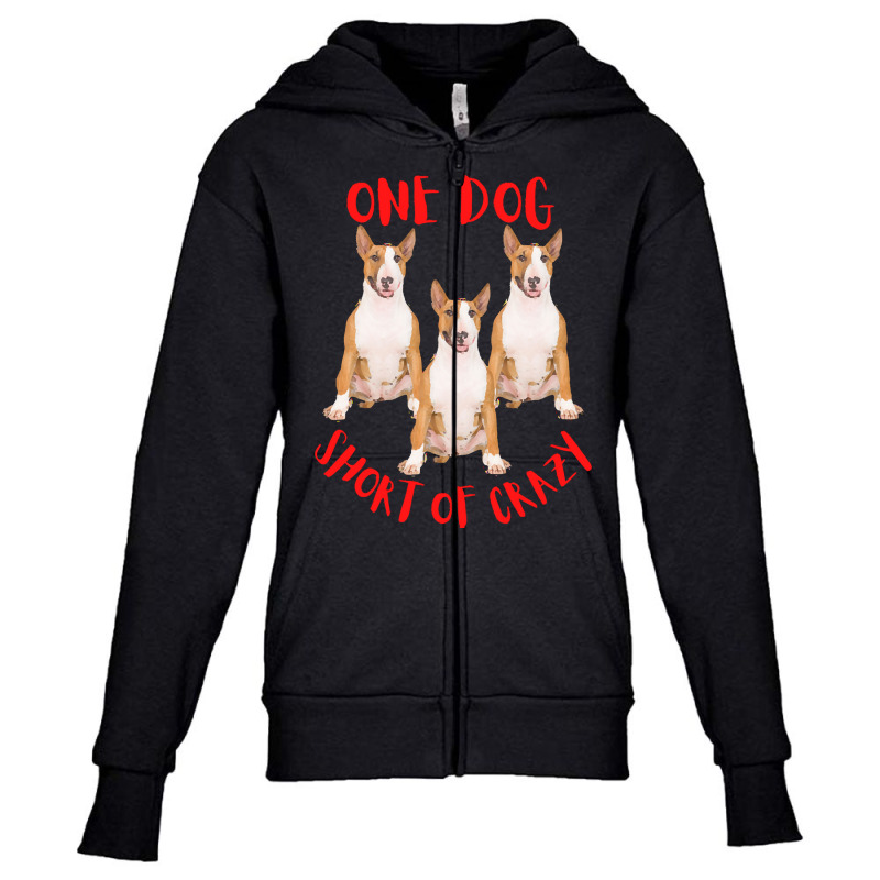 One Dog Short Of Crazy T  Shirtone Dog Short Of Crazy T  Shirt (11) Youth Zipper Hoodie | Artistshot