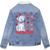 Valentines Day Dalmatian Dog Cute Men Women Kids Toddlers T Shirt Unisex Sherpa-lined Denim Jacket | Artistshot