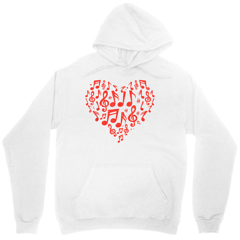 Valentines Day Musical Notes Heart Valentine Music Teacher T Shirt Unisex Hoodie by angellacz6cstu | Artistshot