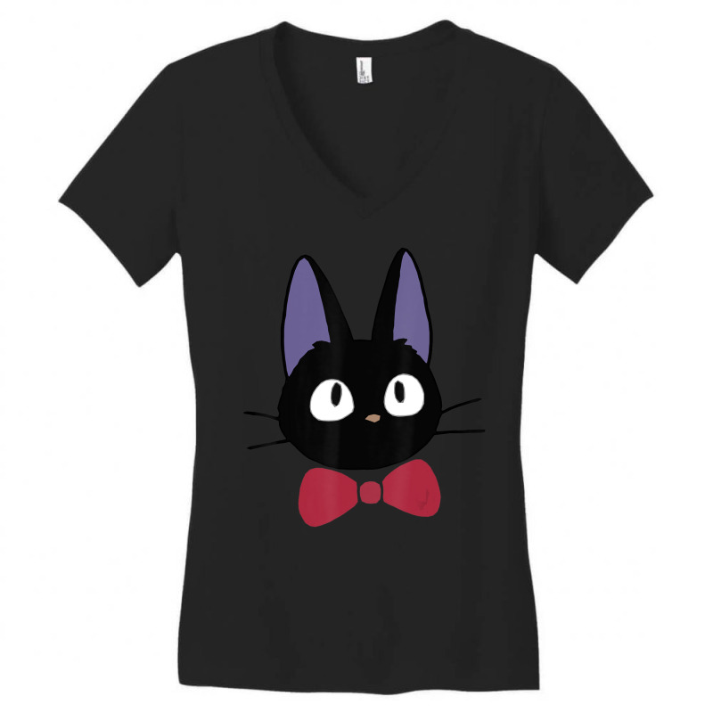 Studio Delivery Service Jiji Black Cat Anime Women's V-Neck T-Shirt by namnguyen | Artistshot