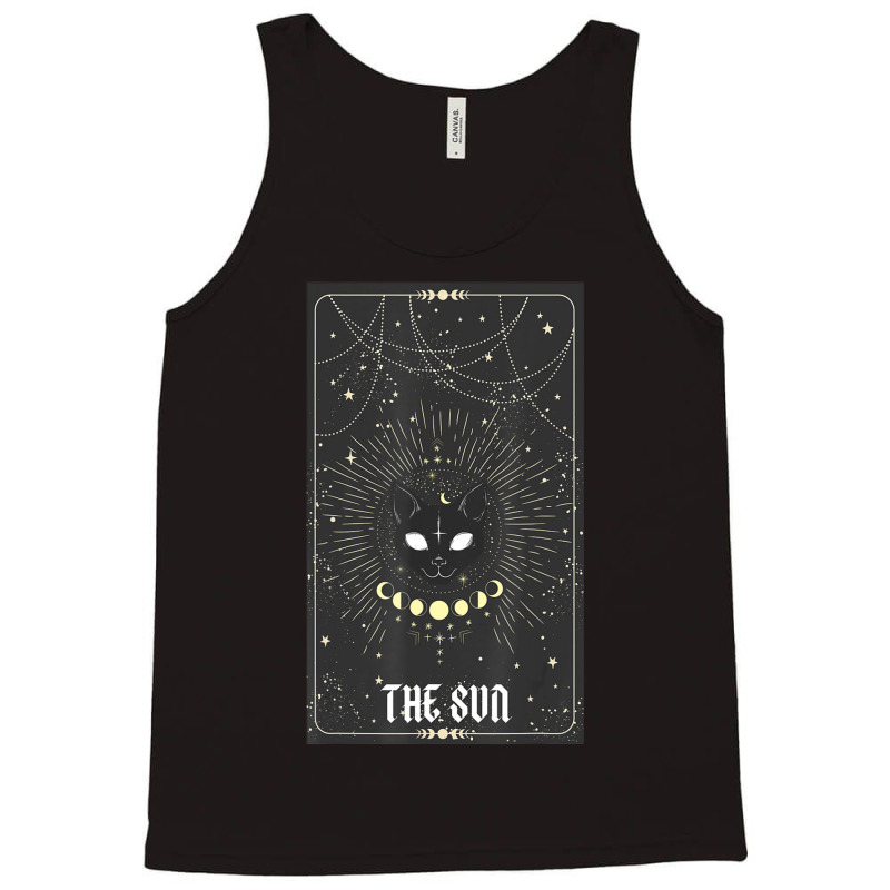 Tarot Card Crescent Sun And Cat Tank Top | Artistshot