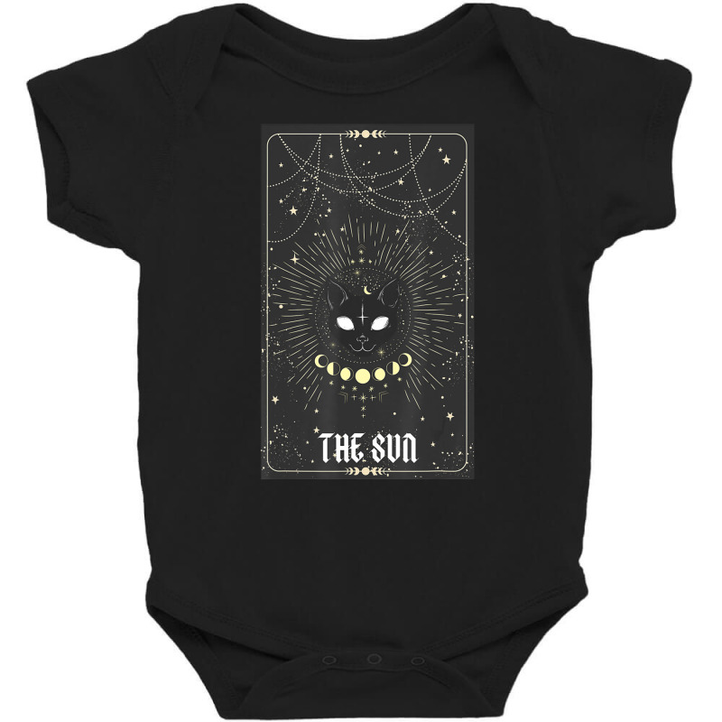 Tarot Card Crescent Sun And Cat Baby Bodysuit | Artistshot