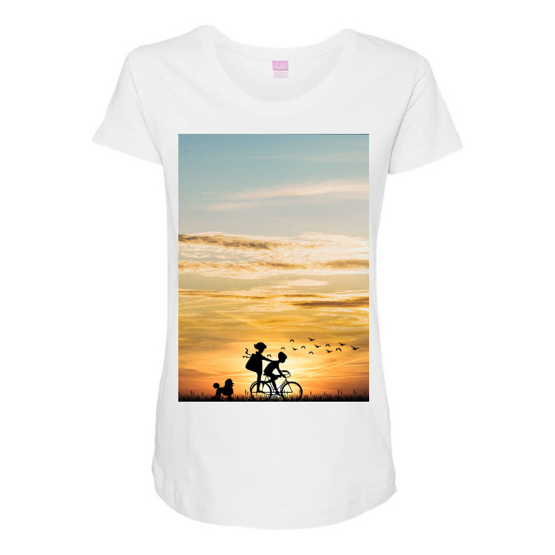 Bicycle Maternity Scoop Neck T-shirt | Artistshot