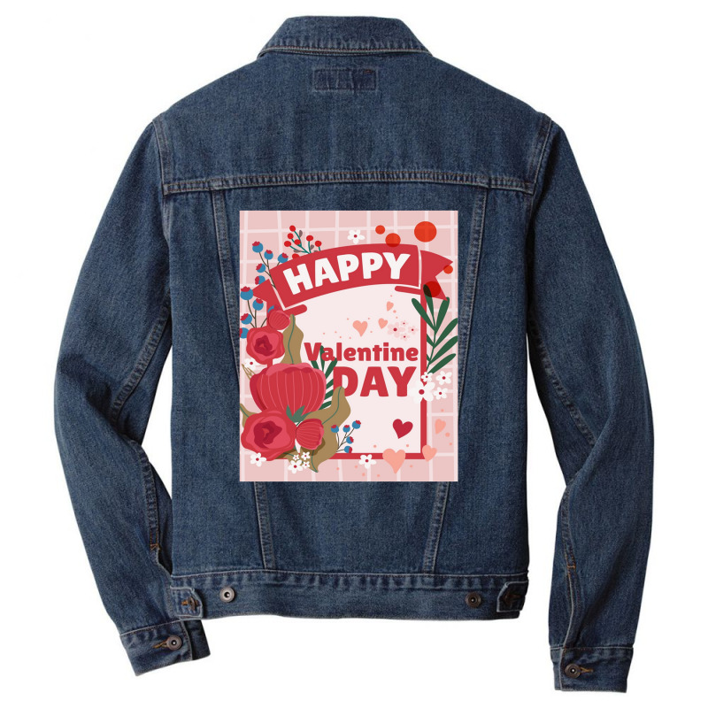 Happy Valentine Day Men Denim Jacket | Artistshot