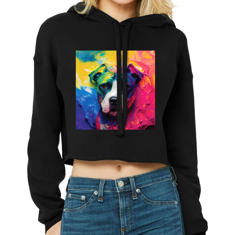 Sketsa Dog Colorfull Cropped Hoodie | Artistshot