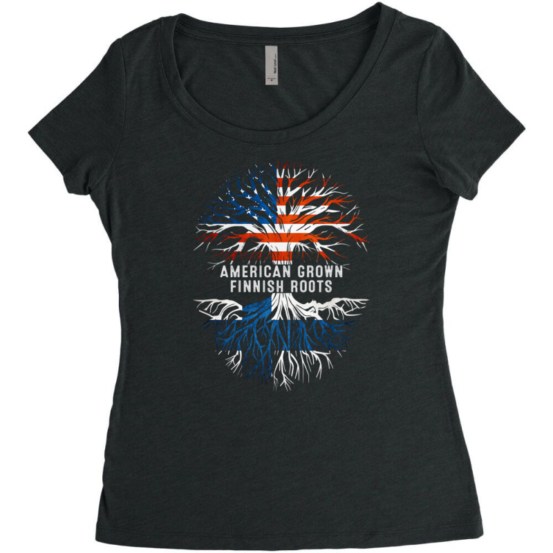 American Grown Finnish Roots Finland Flag Usa Women's Triblend Scoop T-shirt by DaniArt | Artistshot