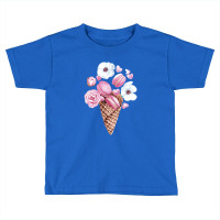 Pink Floral Macaron Ice Cream Cone,pink Floral Macaron Cone Toddler T-shirt | Artistshot