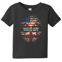 American Grown Georgian Roots Tree Georgia Flag Usa Baby Tee | Artistshot