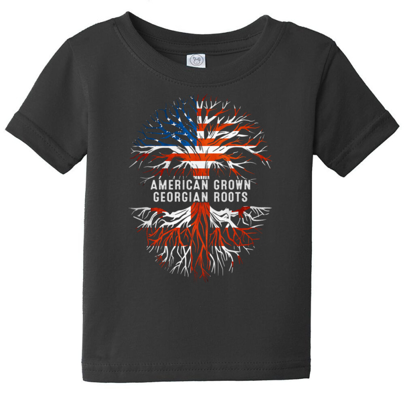 American Grown Georgian Roots Tree Georgia Flag Usa Baby Tee by DaniArt | Artistshot