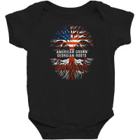 American Grown Georgian Roots Tree Georgia Flag Usa Baby Bodysuit | Artistshot