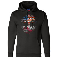 American Grown Greenlandic Roots Tree Greenland Flag Usa Flag Champion Hoodie | Artistshot