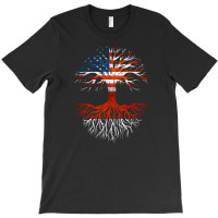 American Grown Indonesian Roots Tree Indonesia Flag Usa Flag T-shirt | Artistshot