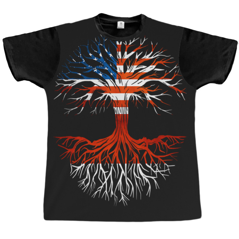 American Grown Indonesian Roots Tree Indonesia Flag Usa Flag Graphic T-shirt | Artistshot