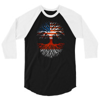 American Grown Indonesian Roots Tree Indonesia Flag Usa Flag 3/4 Sleeve Shirt | Artistshot