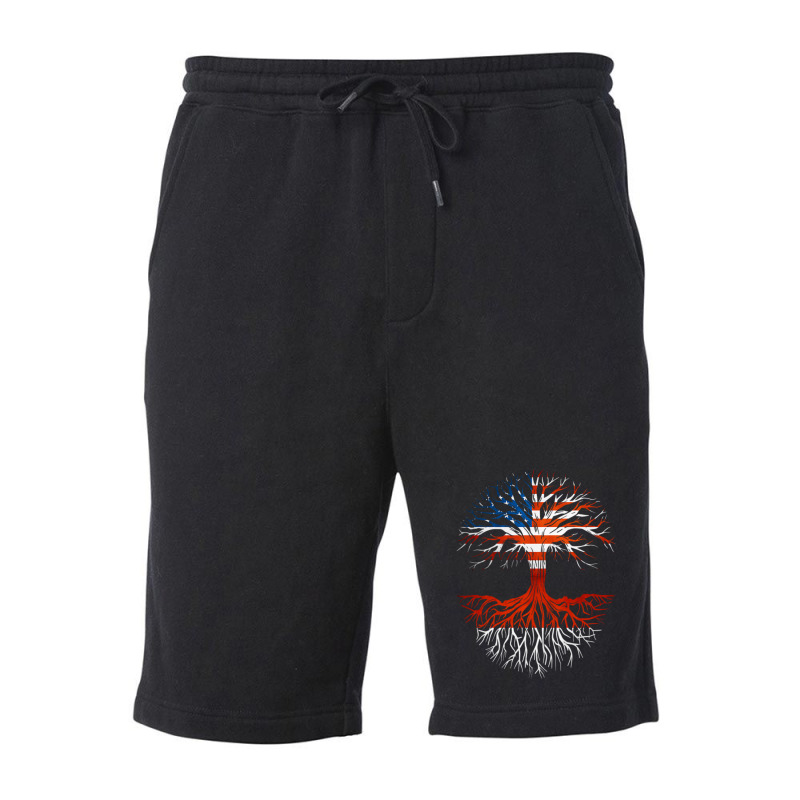 American Grown Indonesian Roots Tree Indonesia Flag Usa Flag Fleece Short | Artistshot