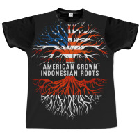 American Grown Indonesian Roots Tree Indonesia Flag Usa Graphic T-shirt | Artistshot