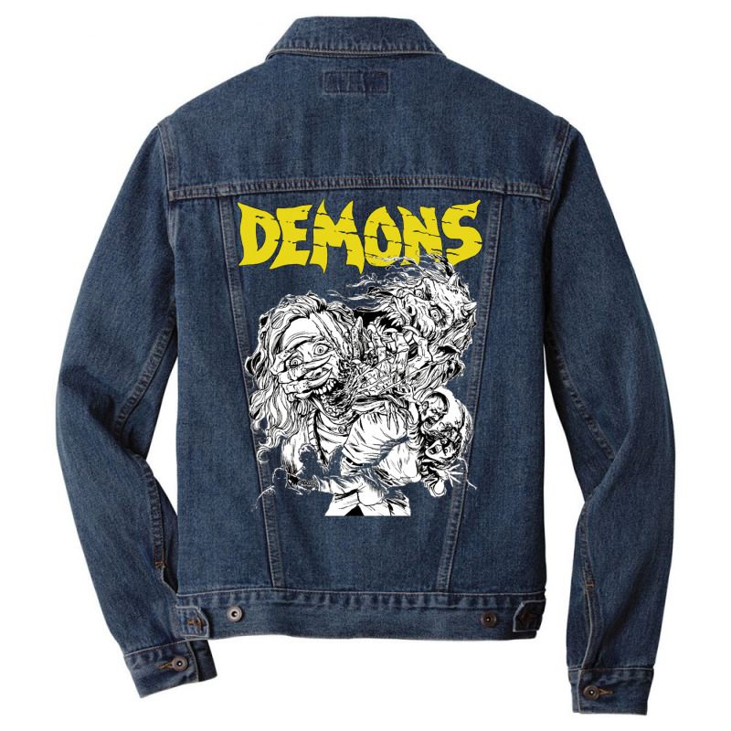 Demons   Pencil Art（1985）☆vhsgasm Video☆   Horror Merch Men Denim Jacket by coguaergina9 | Artistshot