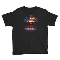 American Grown Latvian Roots Latvia Flag Usa Flag Youth Tee | Artistshot