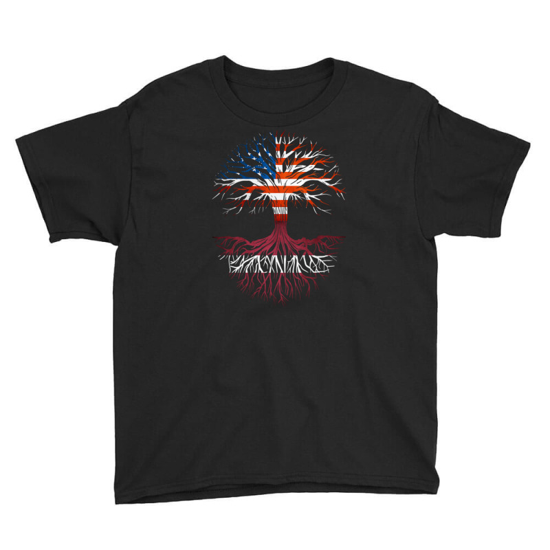 American Grown Latvian Roots Latvia Flag Usa Flag Youth Tee by DaniArt | Artistshot