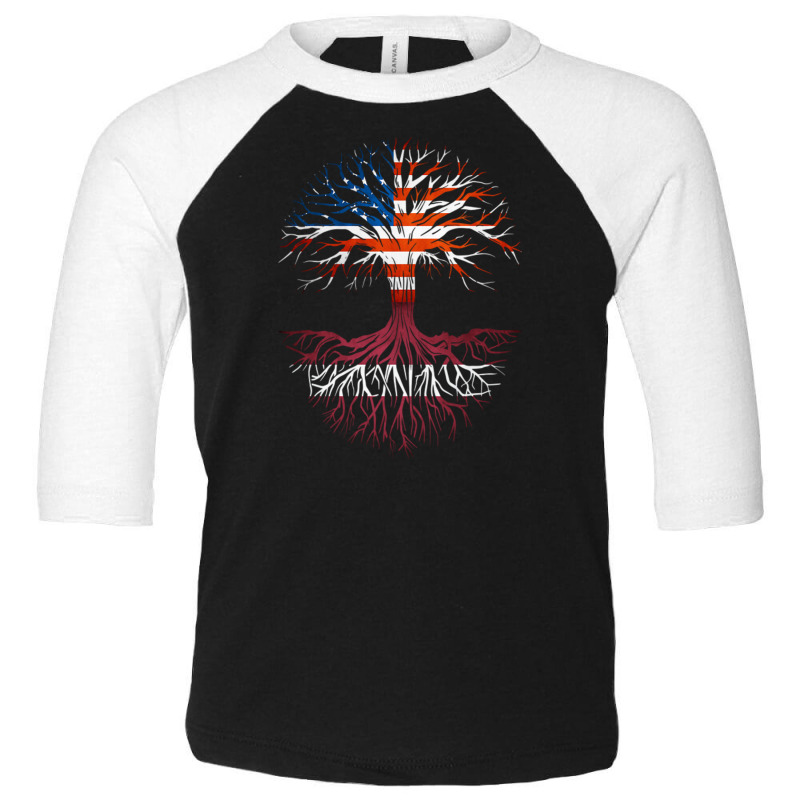 American Grown Latvian Roots Latvia Flag Usa Flag Toddler 3/4 Sleeve Tee by DaniArt | Artistshot