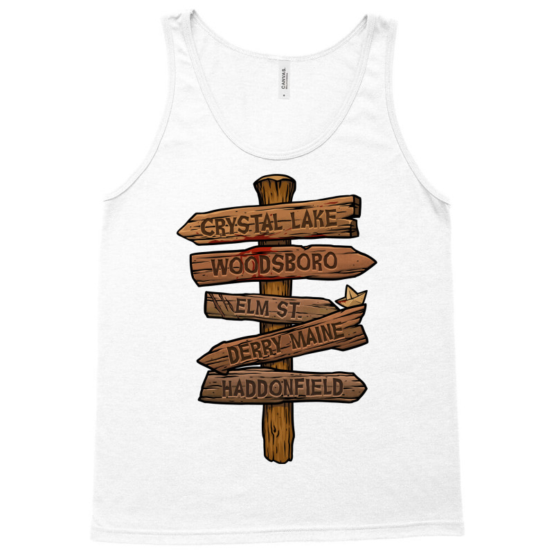 Horror Movie Locations Signs Tank Top by madireciskeg | Artistshot