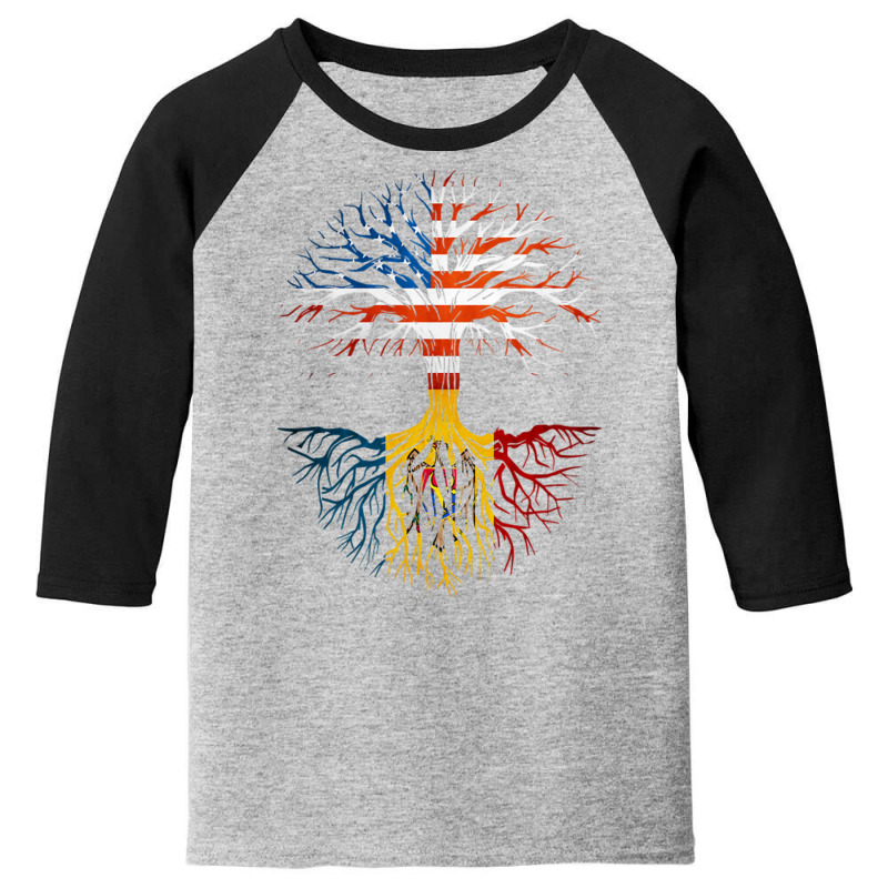 American Grown Moldovan Roots Moldova Flag Usa Flag Youth 3/4 Sleeve by DaniArt | Artistshot