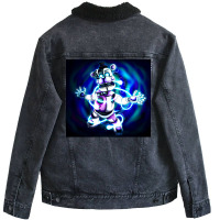 Electrical Funtime Freddy (w Background) Unisex Sherpa-lined Denim Jacket | Artistshot