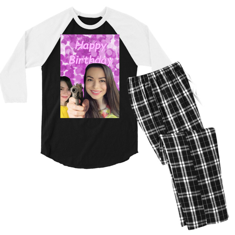 Miranda Cosgrove Wishes Happy Birthday Men's 3/4 Sleeve Pajama Set | Artistshot