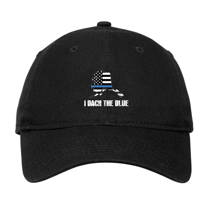 Alaska Police Appreciation Thin Blue Line I Back The Blue Adjustable Cap by tiffany.co | Artistshot