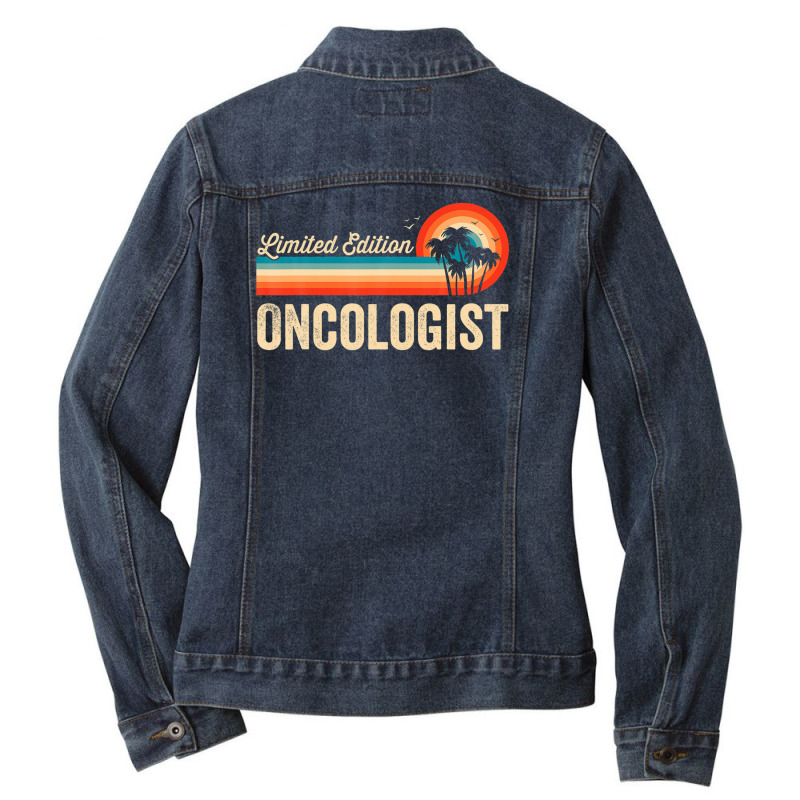 Oncologist Funny Birthday Tee Retro Vintage Men Women Dad Ladies Denim Jacket by nedalcizmjag | Artistshot