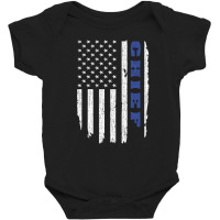 Police Chief Thin Blue Line American Flag Usa Baby Bodysuit | Artistshot