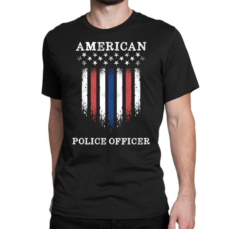 Police Officer Law Enforcement Thin Blue Line Classic T-shirt by tiffany.co | Artistshot