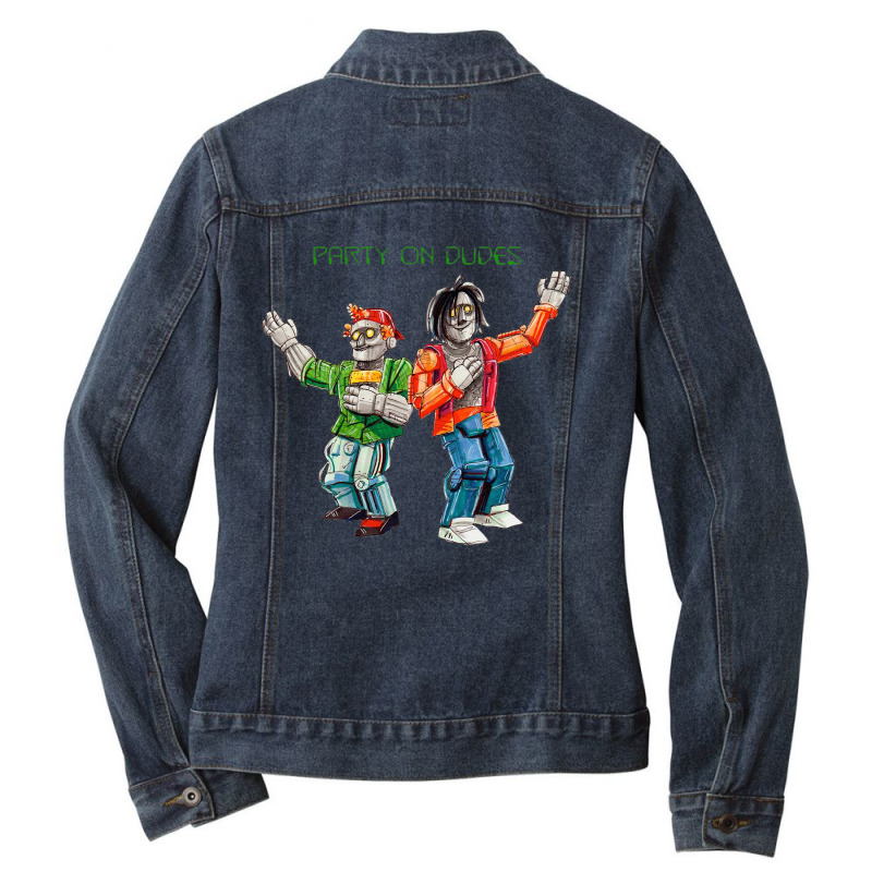 Good Robot Character Ladies Denim Jacket by soniya rahma | Artistshot