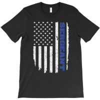 Police Sergeant Thin Blue Line American Flag Usa T-shirt | Artistshot