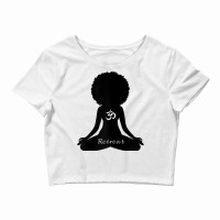 Womens Retreat Melanin Poppin Meditation Om Yoga T Shirt Crop Top | Artistshot