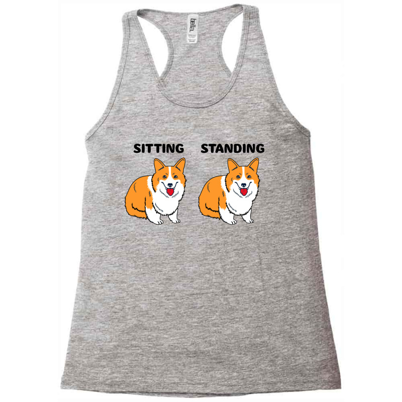 Corgi Sitting And Standing Racerback Tank by Brownbubbles | Artistshot