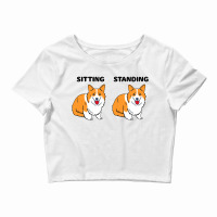 Corgi Sitting And Standing Crop Top | Artistshot