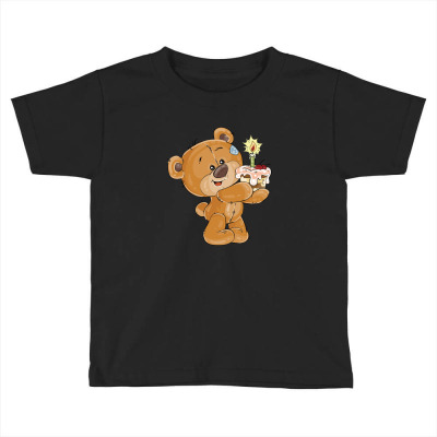 Birthday Cake Teddy Bear Toddler T-shirt Designed By Larevanisa