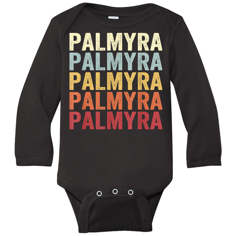 Palmyra Maine Palmyra Me Retro Vintage Text T Shirt Long Sleeve Baby Bodysuit by prix5d5gosson | Artistshot