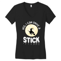 Halloween Shirt Yes I Can Drive A Stick Women's V-neck T-shirt | Artistshot