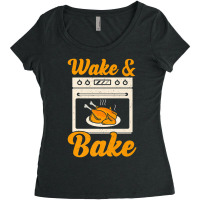 Wake Bake Turkey Feast Meal Dinner Chef Thanksgiving Women's Triblend Scoop T-shirt | Artistshot