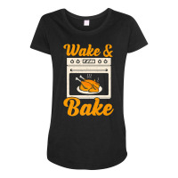 Wake Bake Turkey Feast Meal Dinner Chef Thanksgiving Maternity Scoop Neck T-shirt | Artistshot