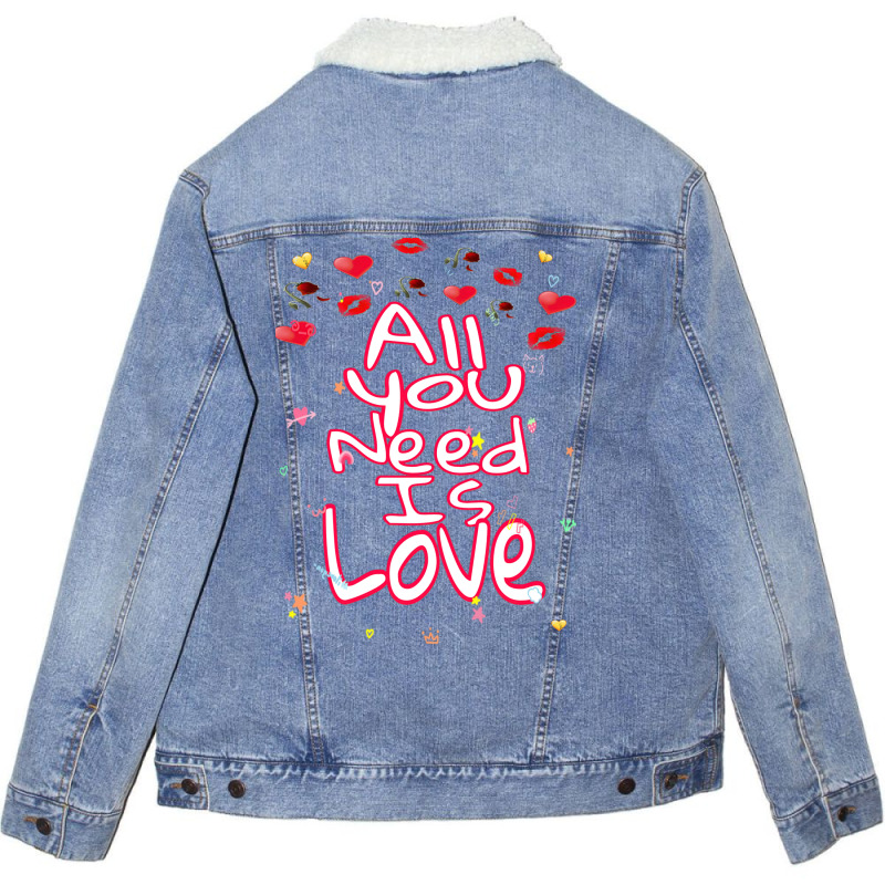 All You Need Is Love Unisex Sherpa-lined Denim Jacket | Artistshot