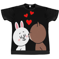 Brown Bear Cony Bunny Rabbit The Kiss Graphic T-shirt | Artistshot