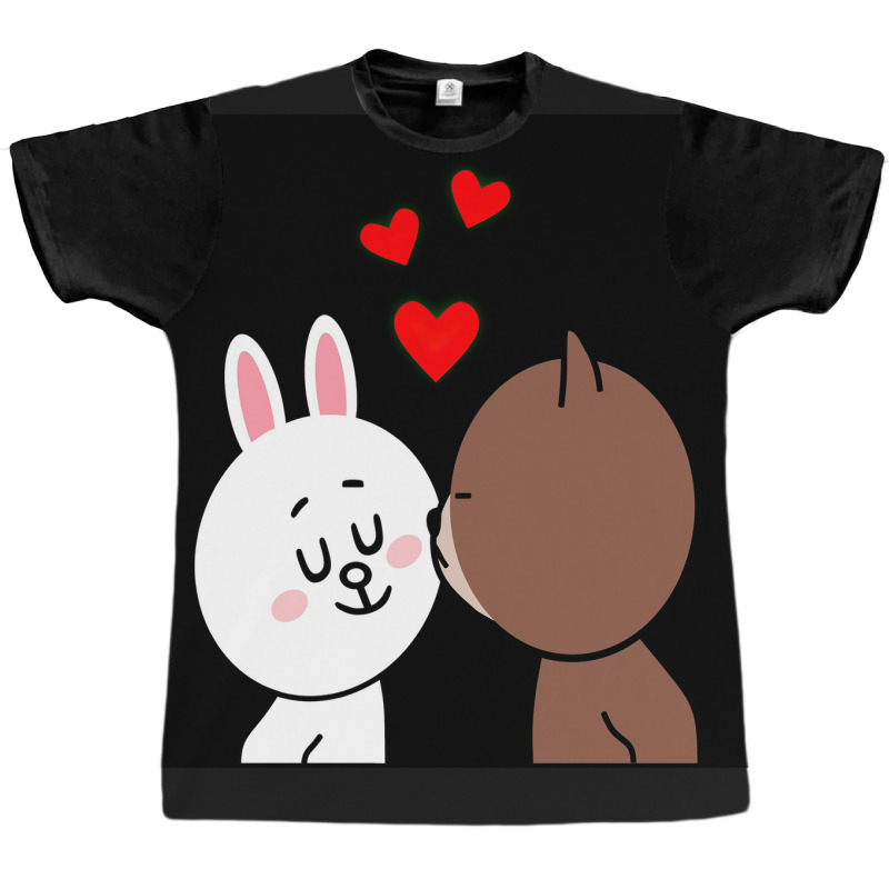 Brown Bear Cony Bunny Rabbit The Kiss Graphic T-shirt | Artistshot